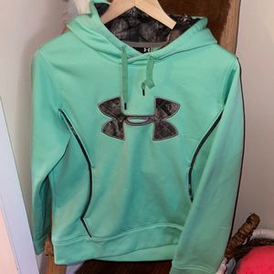 Under Armour DriFit Material Sea Foam Green and Camo Hoodie